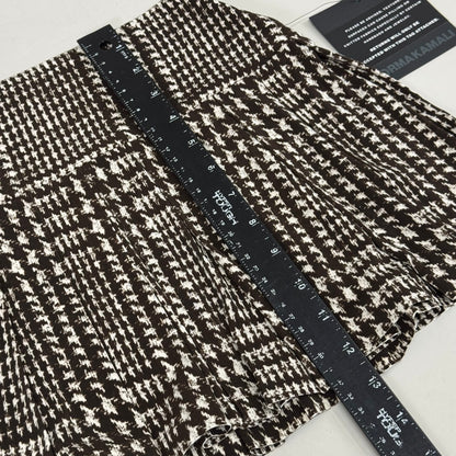 NORMA KAMALI Silky Jersey Pleated Micro Skirt Unlined Womens Sz XS/29 Chocolate