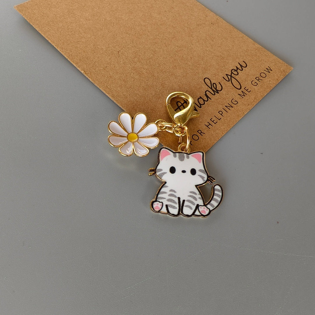 Cute Cartoon Cat Keychain, Chubby Cat Earphone Case Charm