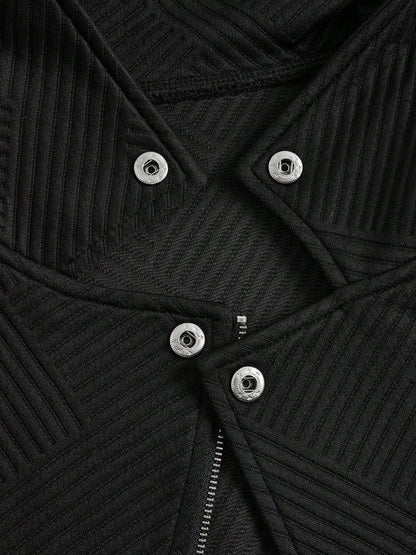 Women's Oblique Zipper Fastener Decoration Slim Casual Jacket