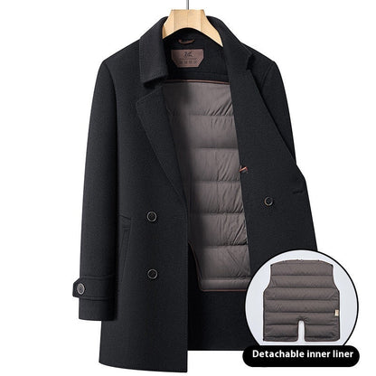 Double-sided Wool Overcoat Men's Mid-length Suit Collar Woolen Coat