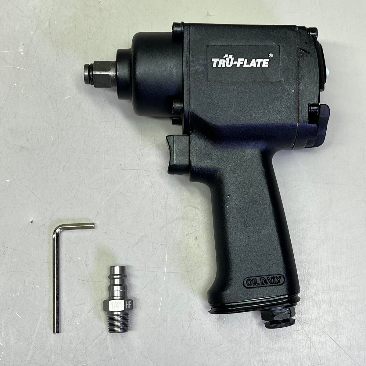 TRU-FLATE Short Body Stubby Impact W/ HI FLO Included 1/2" Black 25-513 25-313