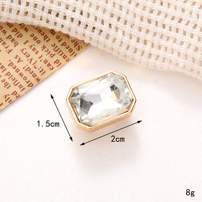 Jeans Button Hole Shoes Diy Accessories Bright Crystal Classic Style Ornament Accessories Upper Pearl Flower