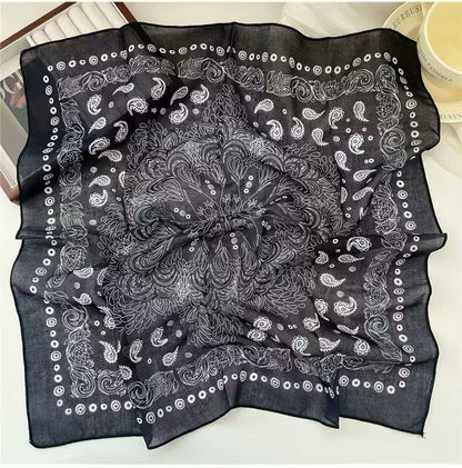 Korean-style Fresh And Delicate Floral Silk Scarf