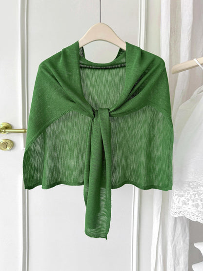 Womens Plus-Size Knitted Shawl With Bamboo-Strip Pattern