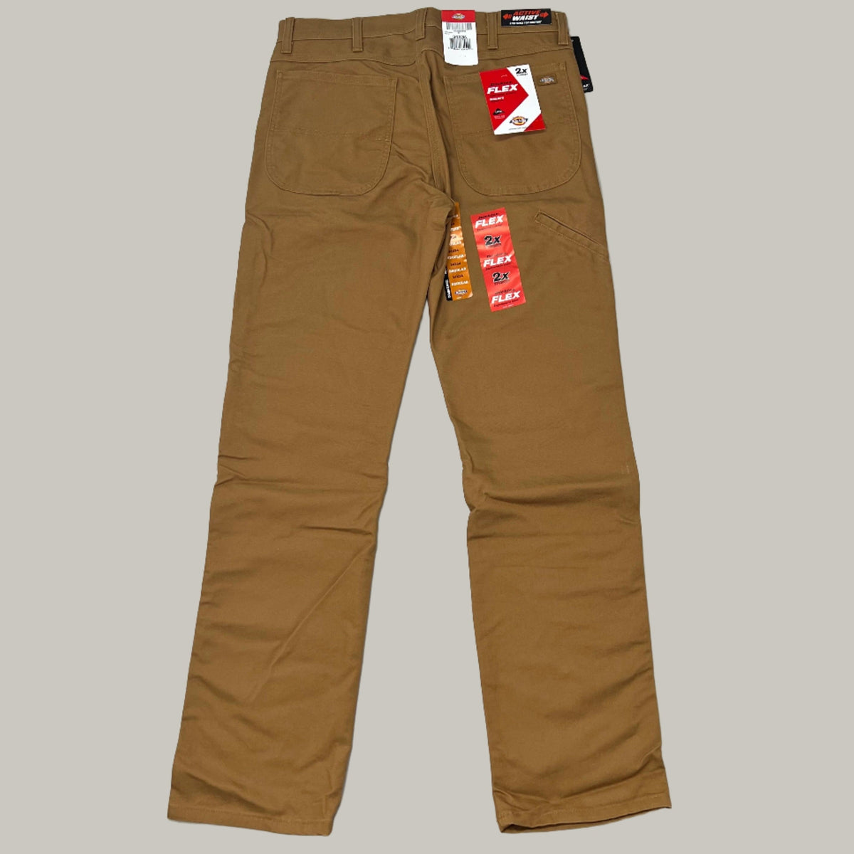 DICKIES Flex Regular Fit Double Knee Pant Men's Sz 30X32 Stonewashed Brown Duck