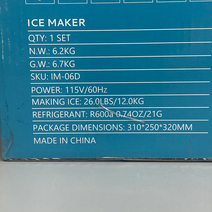 EUHOMY Counter Top Ice Cube Maker Machine 115v Black IM-06D