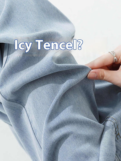 Elastic Waist Lyocell Jeans Women