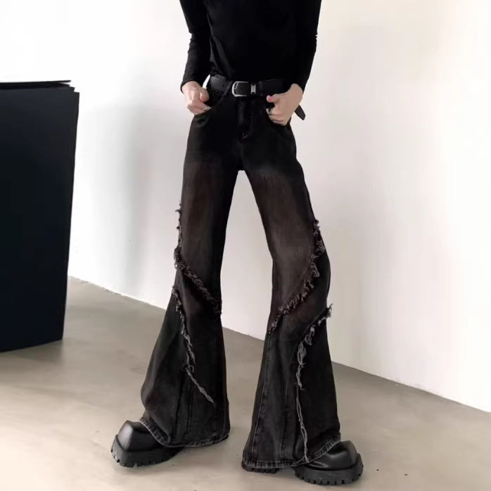 Retro-style Tapered Denim Jeans For Men