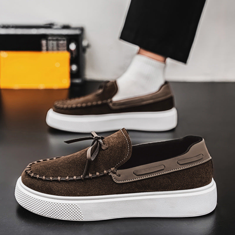 White Autumn Suede All-match Loafers