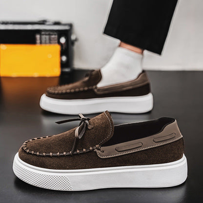 White Autumn Suede All-match Loafers