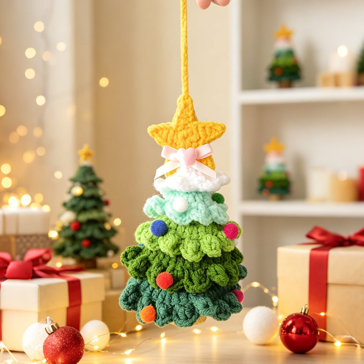 New Knitted Christmas Tree Bellsready-to-use Christmas Decorations