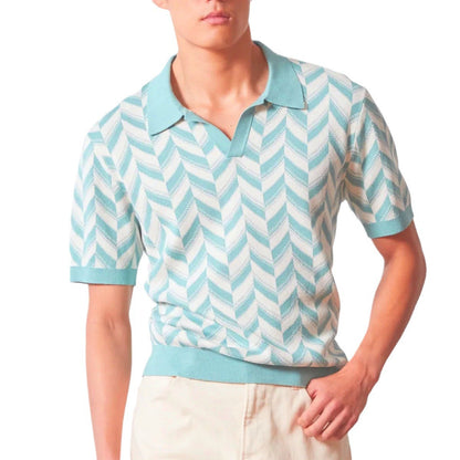 Men's Casual Jacquard Knit Cardigan With A Lapel