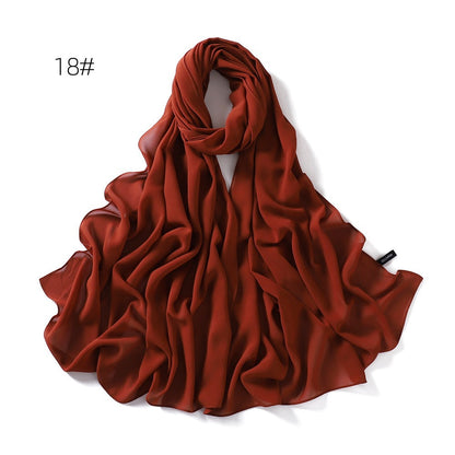 Soft Draping Solid-color Scarf For Women