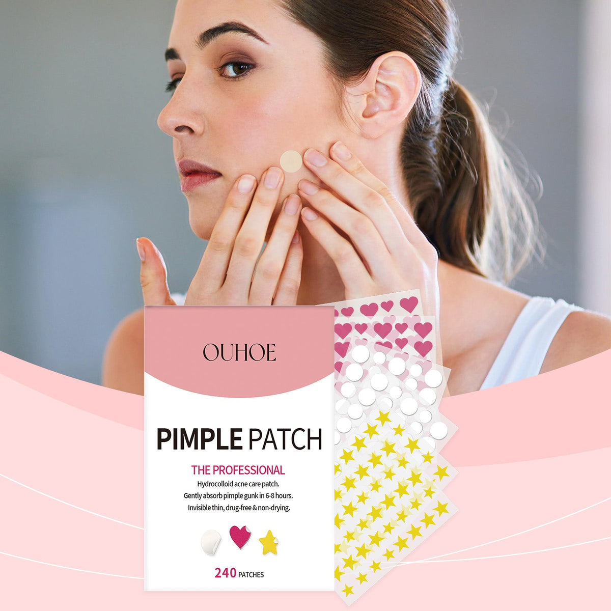 Repair Acne Patch, Facial Cleansing Cover Acne Skin Moisturizing Gentle Skin Cream