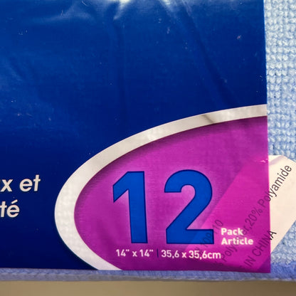 MULTI-TASK (12 PACK) Microfiber All Purpose Cleaning Towels Sz 14" x 14" 3-5128
