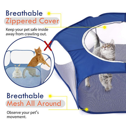 Folding pet fence
