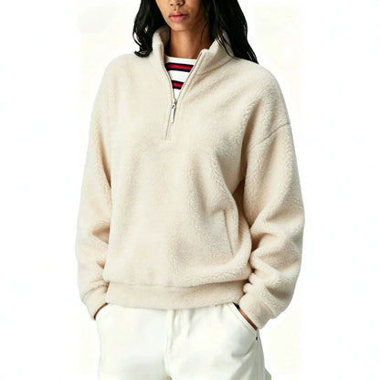 Solid-color Icelandic Fleece-lined Zip-up Hoodie