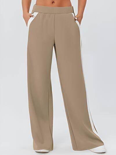 Side Striped Wide Leg Pants for Comfortable Everyday Style