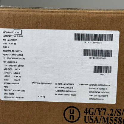 SANDSTROM (12 PACK)Lubricant Solid Film Bonding Industrial Equipment BB12/24 16oz
