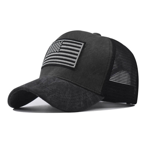 Men's Washed Distressed Embroidered Breathable Hat