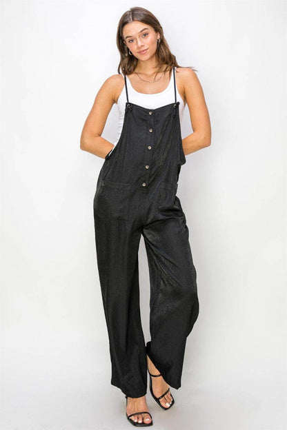 HYFVE Half Button Sleeveless Straight Jumpsuit for Women