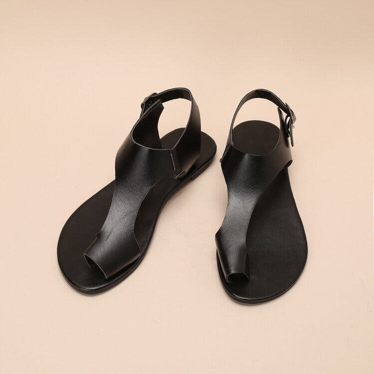 Simple Sandals With A Toe-loop Strap And Buckle Available In Large Sizes