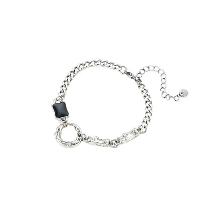Titanium Steel Non-fading Versatile Zircon Bracelet For Men