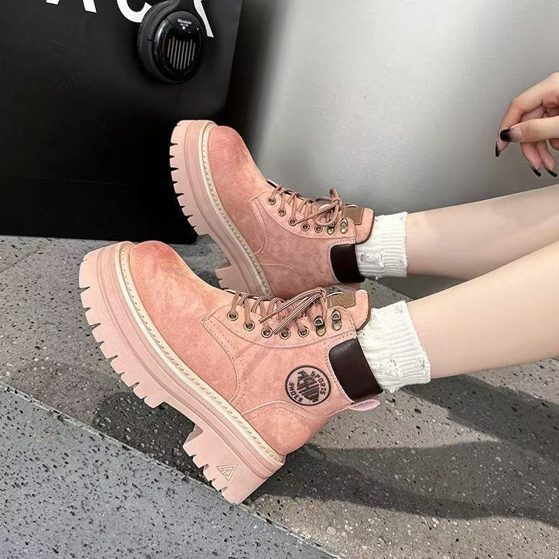 Height Increasing Retro Style Temperament Wild Fashion Small Martin Boots