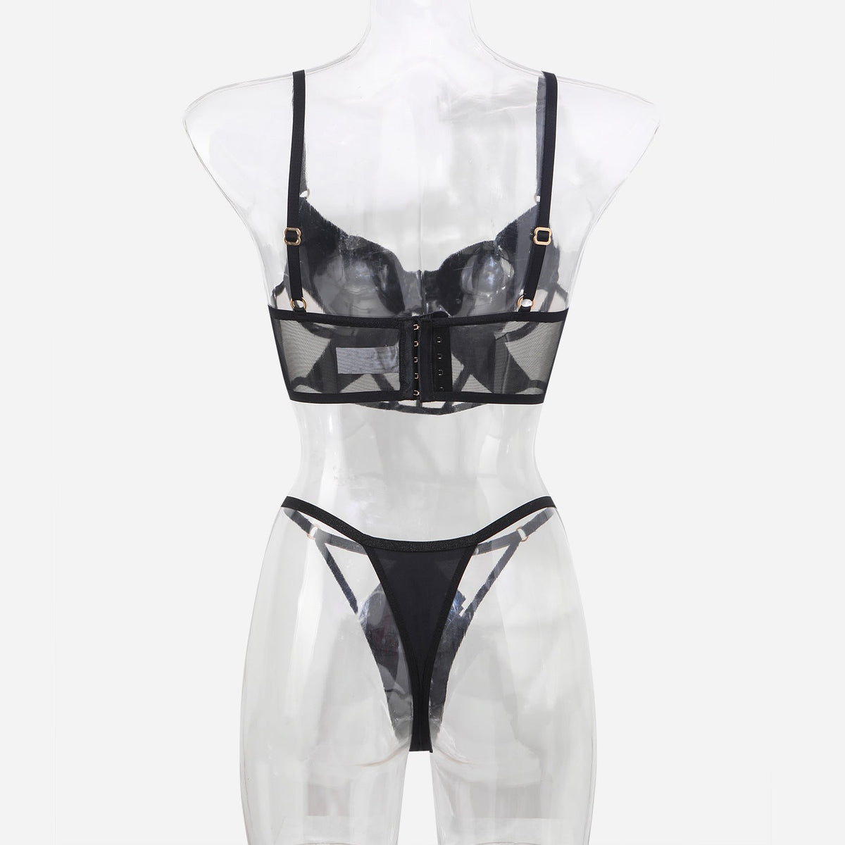 Glossy Mesh Hollow French Underwear Women