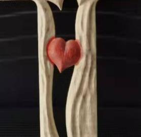Three-dimensional wooden red heart cross love ornaments to commemorate relatives' tombstone inserts crucifix inserts