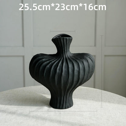 Plastic art imitation ceramic vase high-end decoration for living room desktop decoration