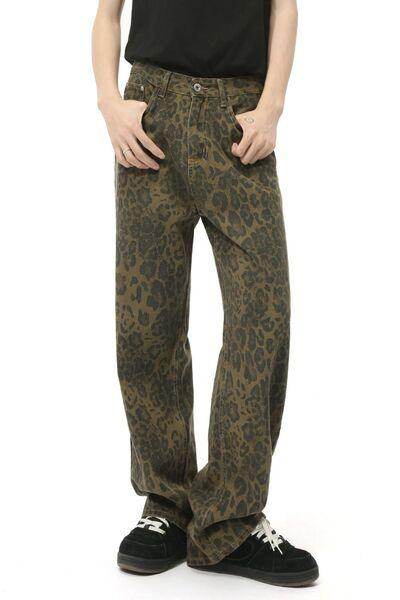 Leopard Jeans With Pockets For Stylish Everyday Wear