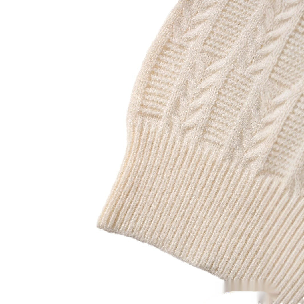 Mens Solid-Color Loose Crew-Neck Knit Sweater For Autumn And Winter