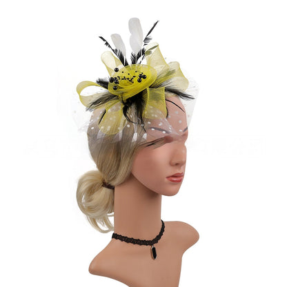 Headwear Bridal Hair Accessories Mesh Billycock Headband