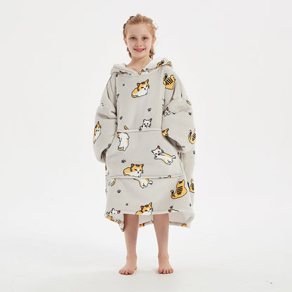 Hooded Slacker Blanket Pullover Children's And Teenagers' Sweater