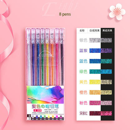 Drawing Doodling Scrapbook Journaling fluorescent Sparkle Gel Pen Neon Glitter Pens Fine Tip Art Markers Glittering Pen Set