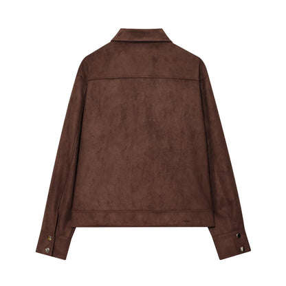 Women's Lapel-collar Jacket With Pockets