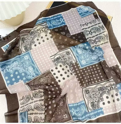 Korean-style Fresh And Delicate Floral Silk Scarf