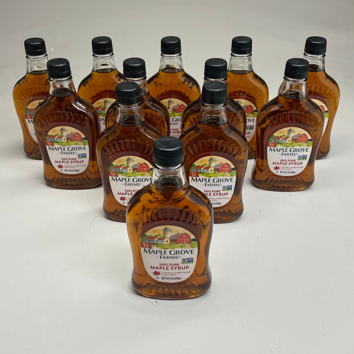 MAPLE GROVE FARMS (12 PACK) Crafted 100% Pure Maple Syrup 12.5 Fl Oz BB 07/27