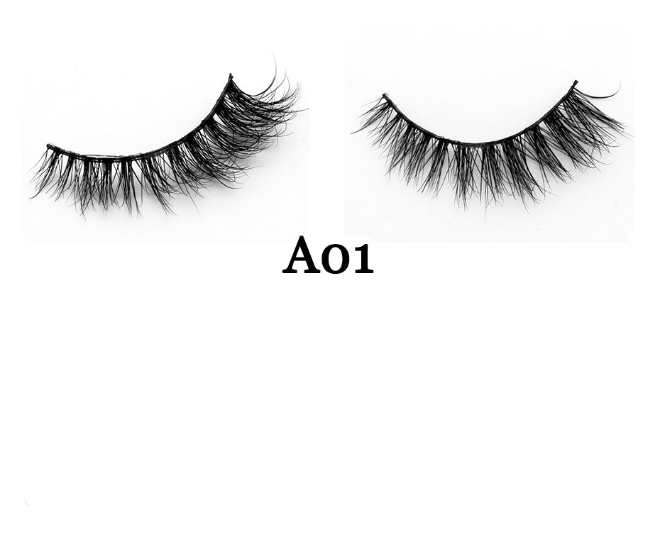 Handmade 3D Mink Full Strip False Eyelashes - Family