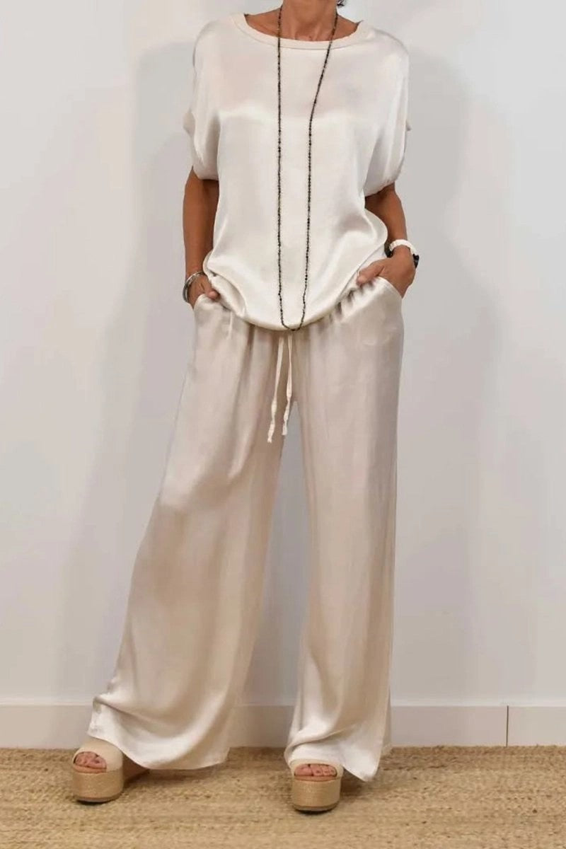 2026 Spring Summer New Cross-Border Trade Amazon Independent Site Trendy Loose Shirt Wide-Leg Pants Casual Set