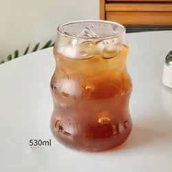 Thickened high borosilicate glass cup household transparent double-layer heat-resistant fruit juice cup