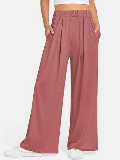 Elastic Waist Wide Leg Pants for Women in Various Sizes