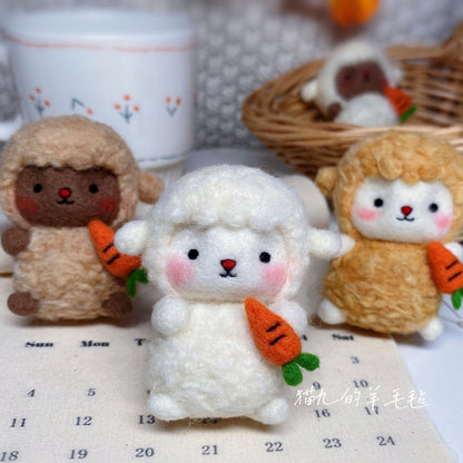 Felt Needle-poking Craft Kit DIY Cloud And Little Sheep Keychain