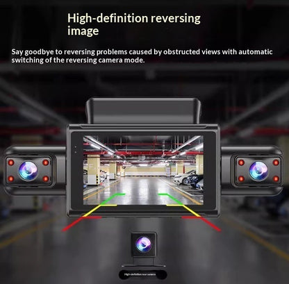 Panoramic Dash Cam Plug-and-Play Night Vision 4-Camera Reversing View