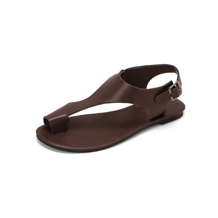 Simple Sandals With A Toe-loop Strap And Buckle Available In Large Sizes
