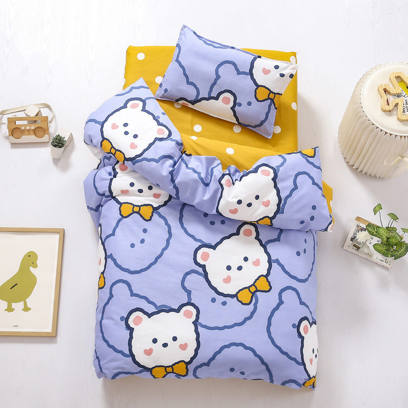 Cotton Kindergarten Three-piece Bedding Set