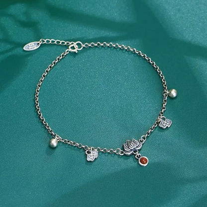 Traditional Chinese-style Retro Lotus-step Auspicious Cloud Anklet