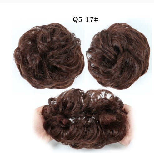 Fluffy Drawstring Curly Hair Bun Hair Set