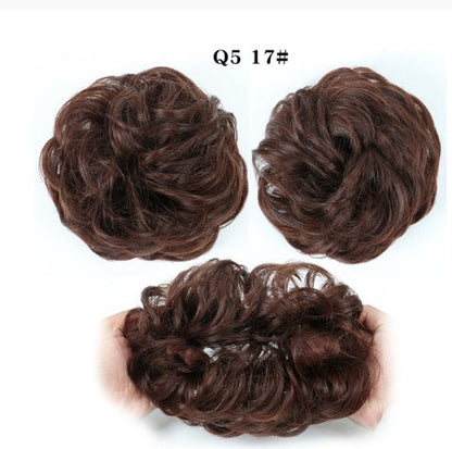Fluffy Drawstring Curly Hair Bun Hair Set